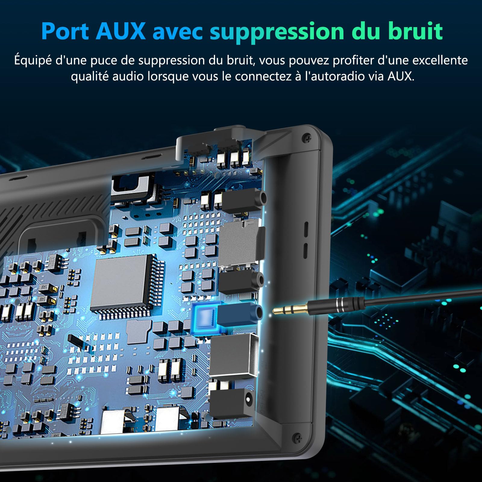 Carpuride Autoradio Portable sans Fil Carplay et Android Auto, 7 Pouces écran Tactile HD 1080p de avec BT 5.0, Support de Liaison Miroir pour Camion, véhicule récréatif