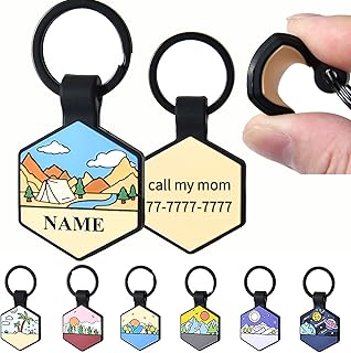 Dog/Cat Collar Tags Personalized Silent, Silicone Dog Tags for Pets, Custom Laser Deep Engraved on Both Side Name Phone Number Address, Read Easily, Removable, Lightweight Soft Soundless Anti-Loss