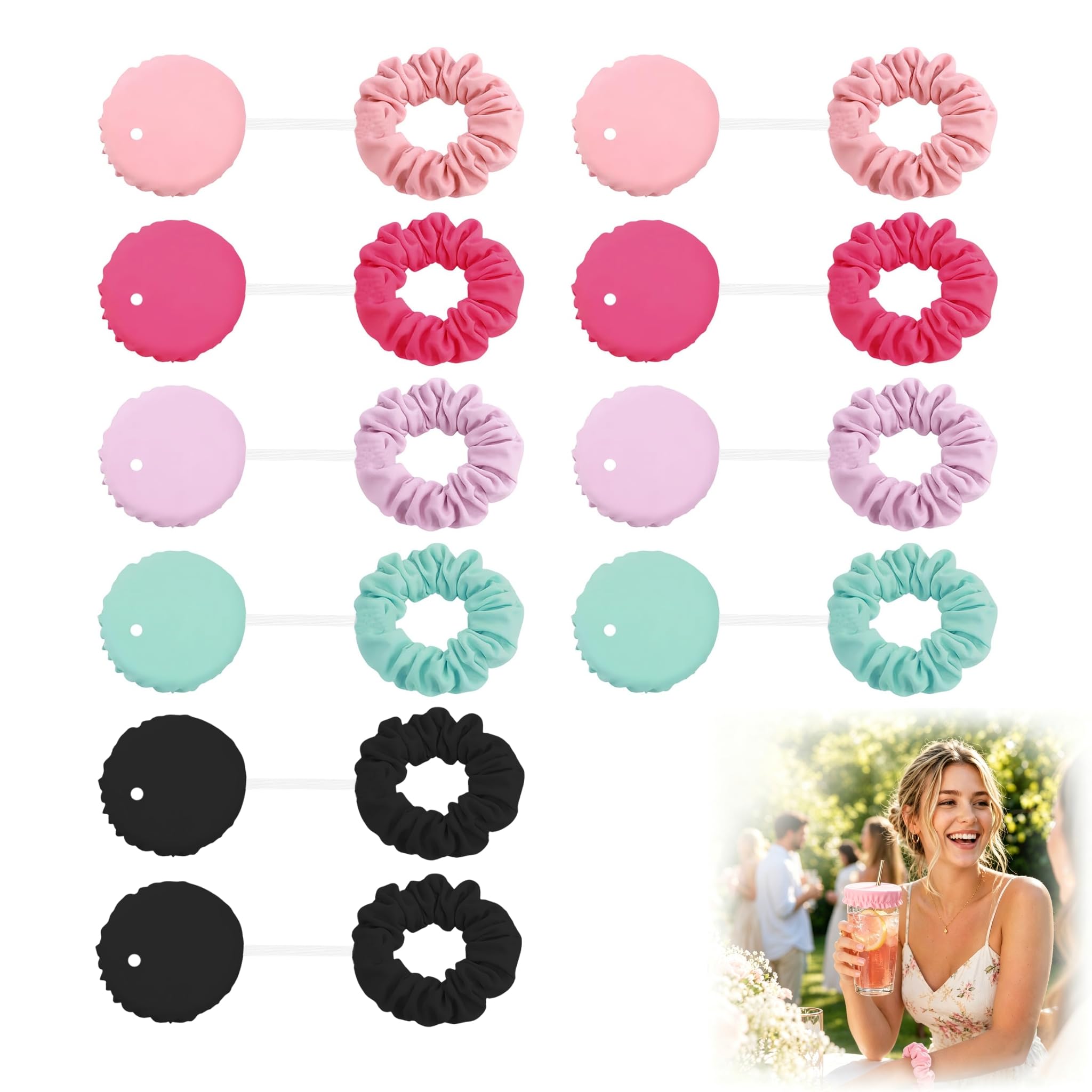10Pcs Drink Covers Anti Spike, Straw Hole Washable Drinks Protector