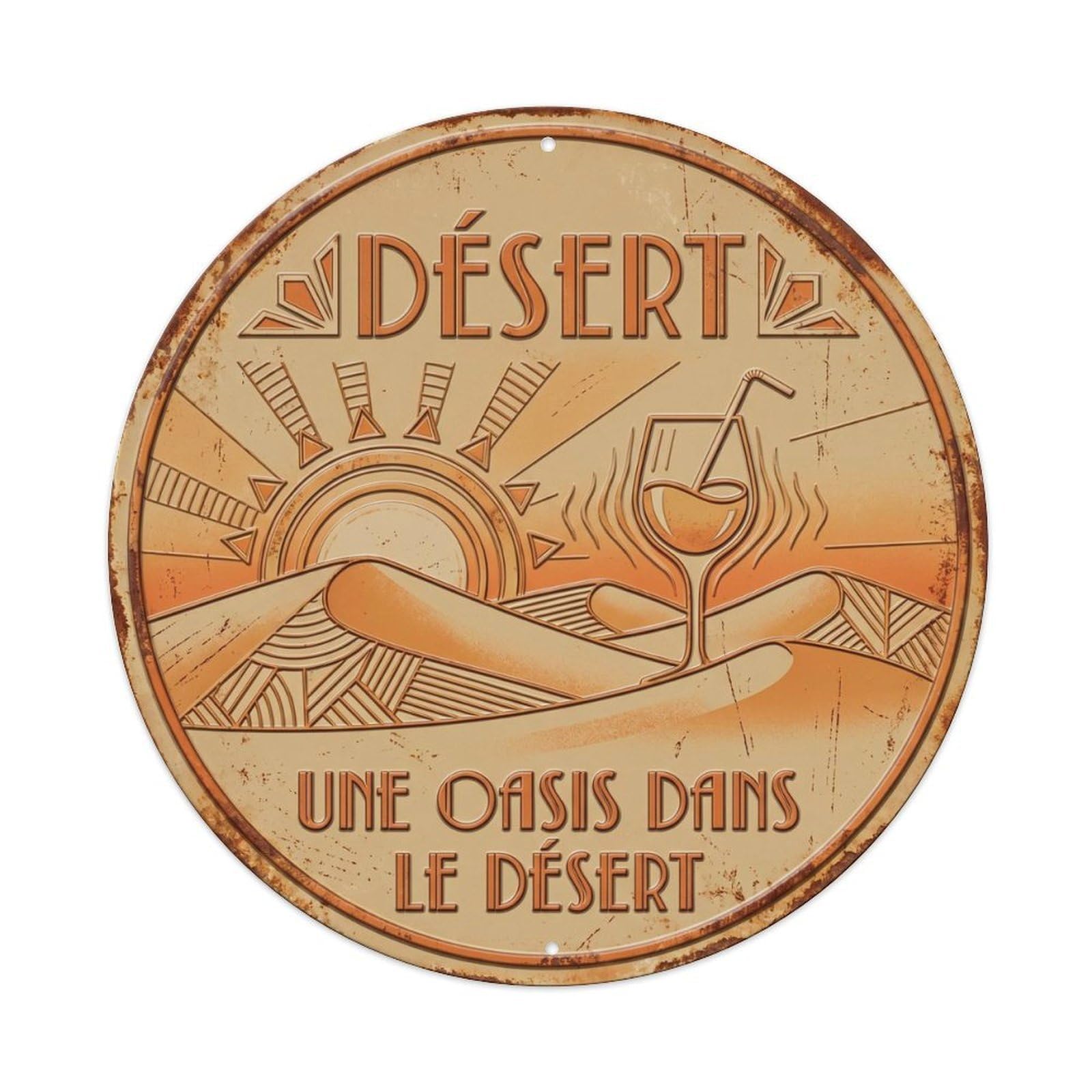 Desert Humorous Lounge Desert Vintage Metal Tin Sign Plaque Wall Decor for Cafe, Club Bar, Office, Garden Metal Poster 8x8Inch