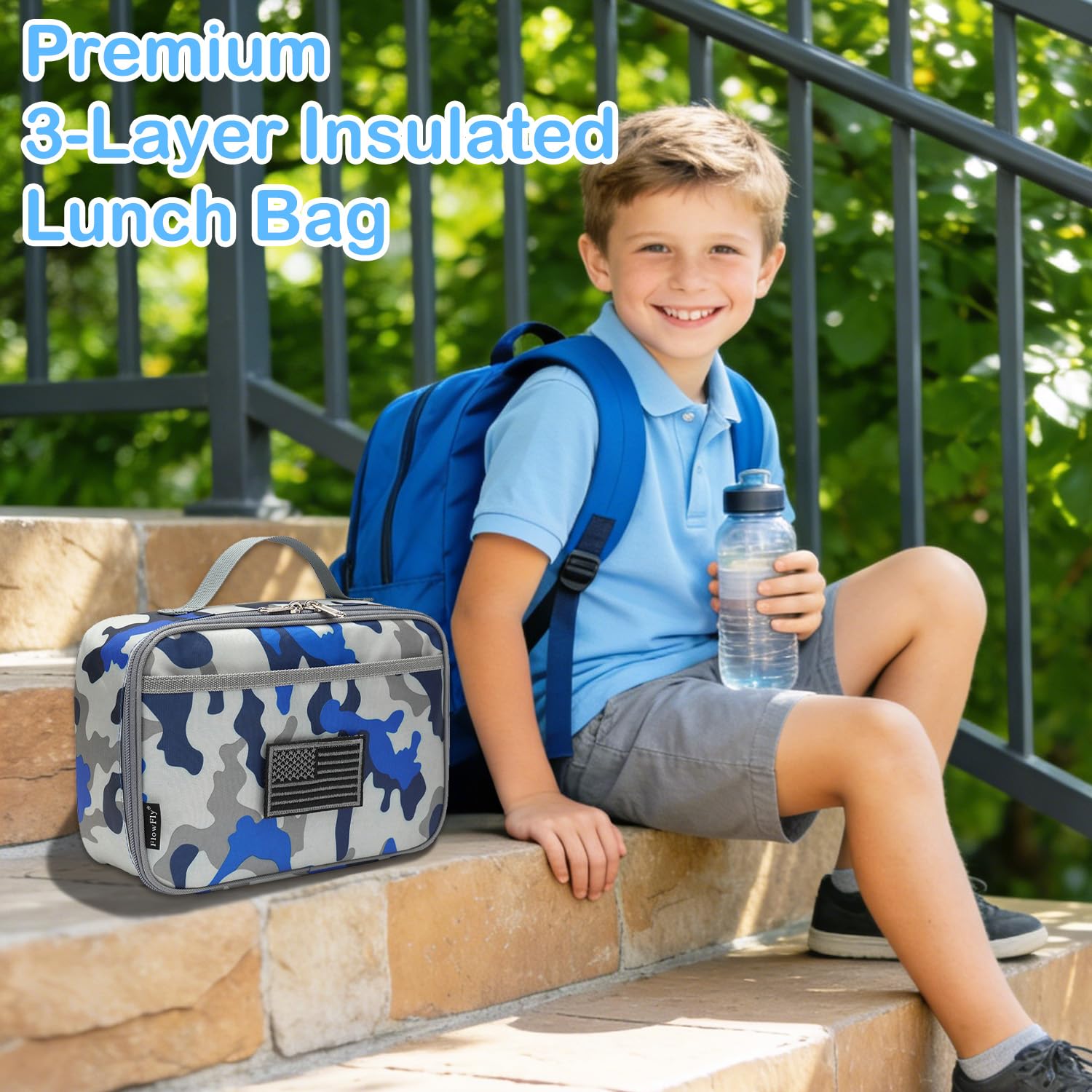 Portátil caja de almuerzo para la escuela, los niños, los niños, las niñas con mano Carrier