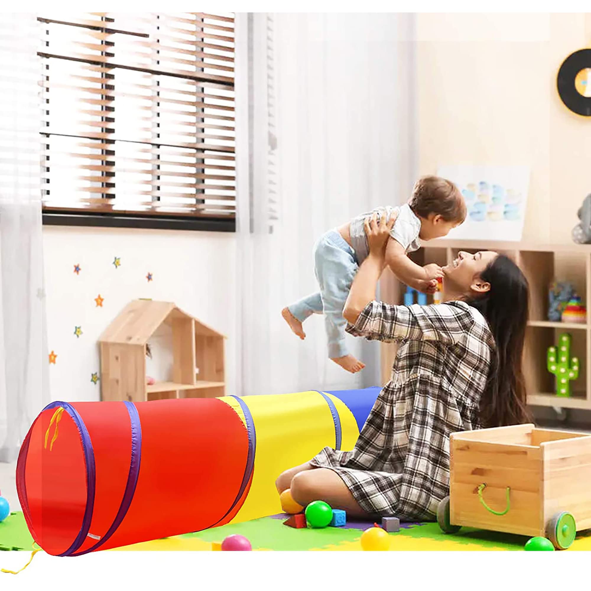 Tunnel pour enfants pour tout-petits, tente tunnel de jeu pop-up pour bébés ou chiens, jouets pour garçons et filles, tunnels pour enfants pour ramper à travers les jeux d'intérieur et d'extérieur