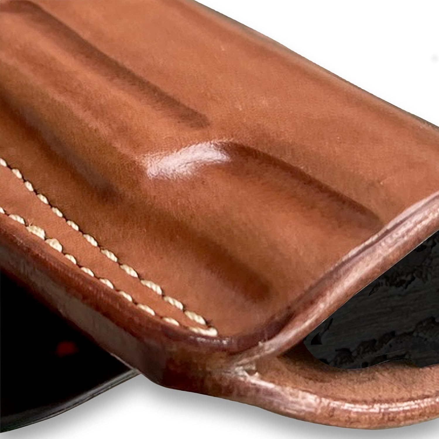 Premium Leather OWB Paddle Holster Open Top, Fits Rock Island M1911 A2 FS Tactical Full Rail 9/45 ACP 5" BBL, Right Hand Draw, Brown Color #1353#