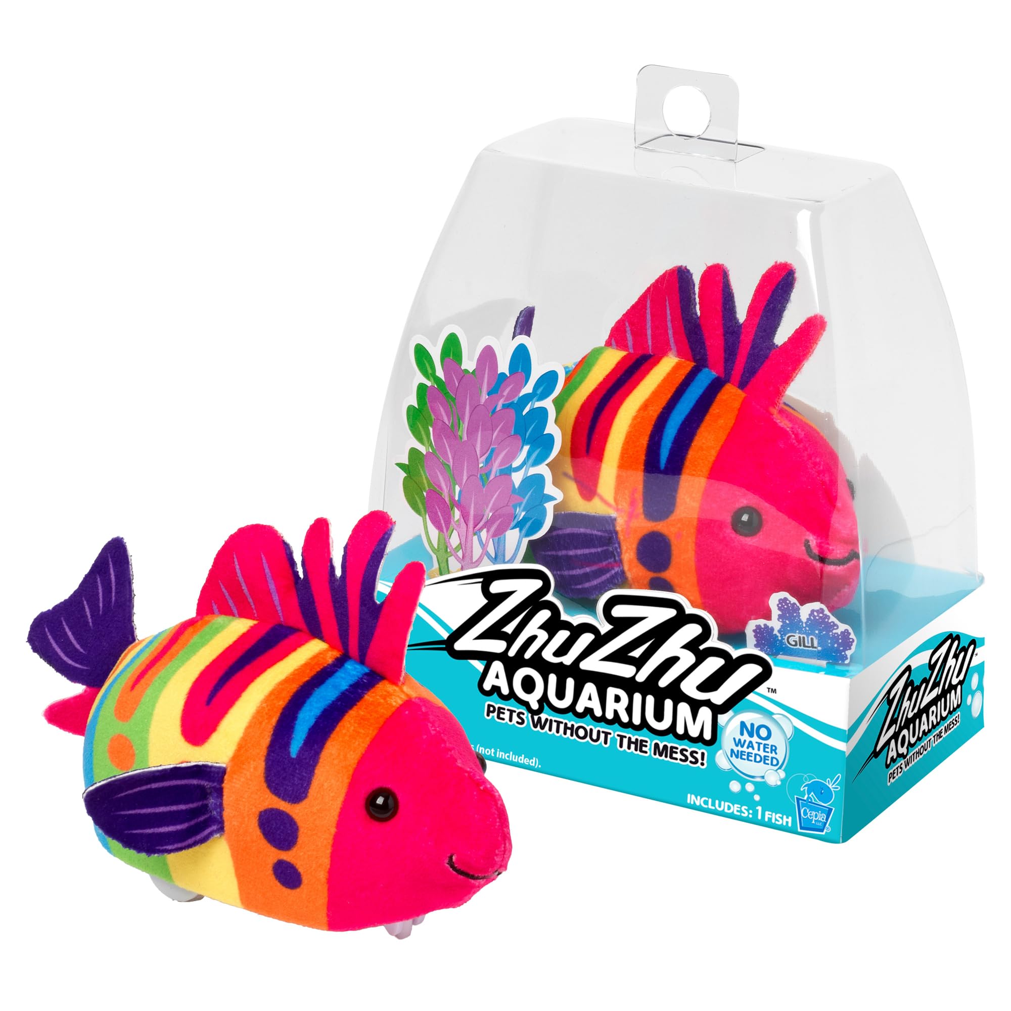 John Adams | Zhu Zhu Pets | Zhu Zhu Aquarium Toy Fish - Gill | Interactive, Collectible Pet with Sounds and Movement | Electronic Pets | Ages 4+