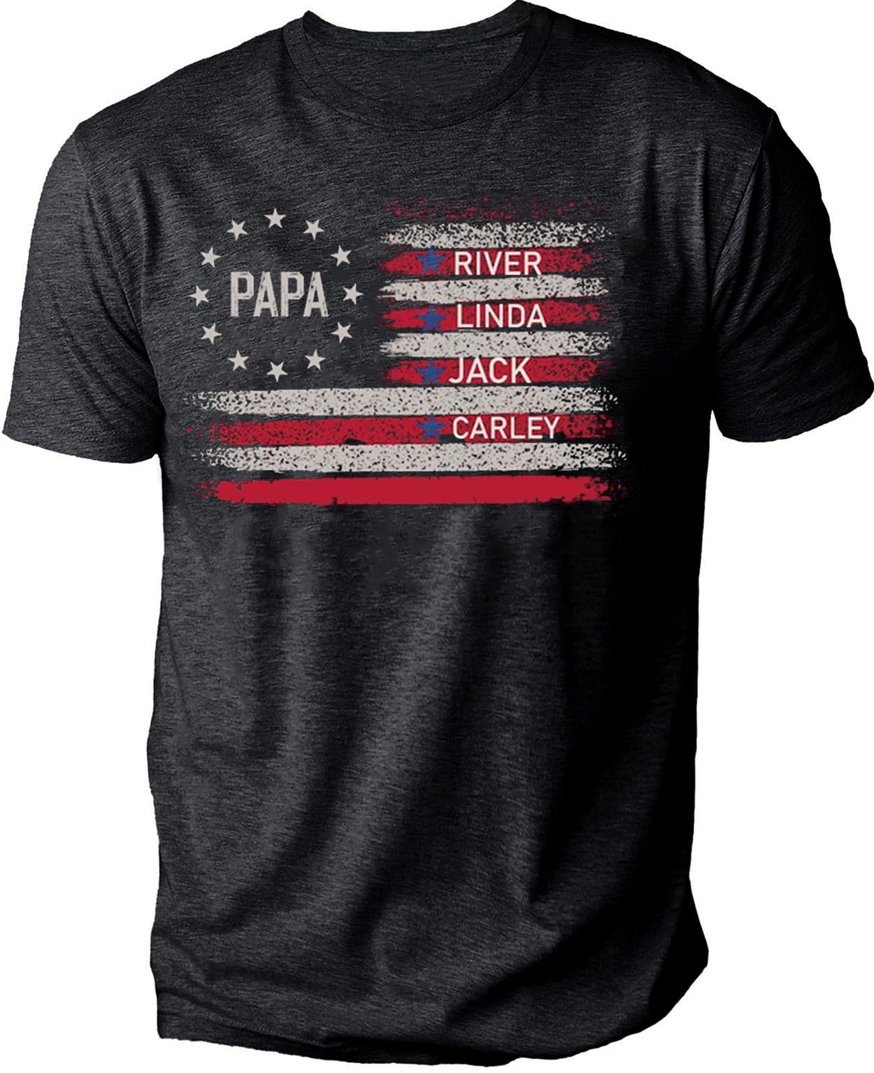 POPPOP Personalized Papa Grandpa Shirt, Custom Dad Daddy with Kids Name shirt, Gift For Fathers Day, Birthday, Christmas