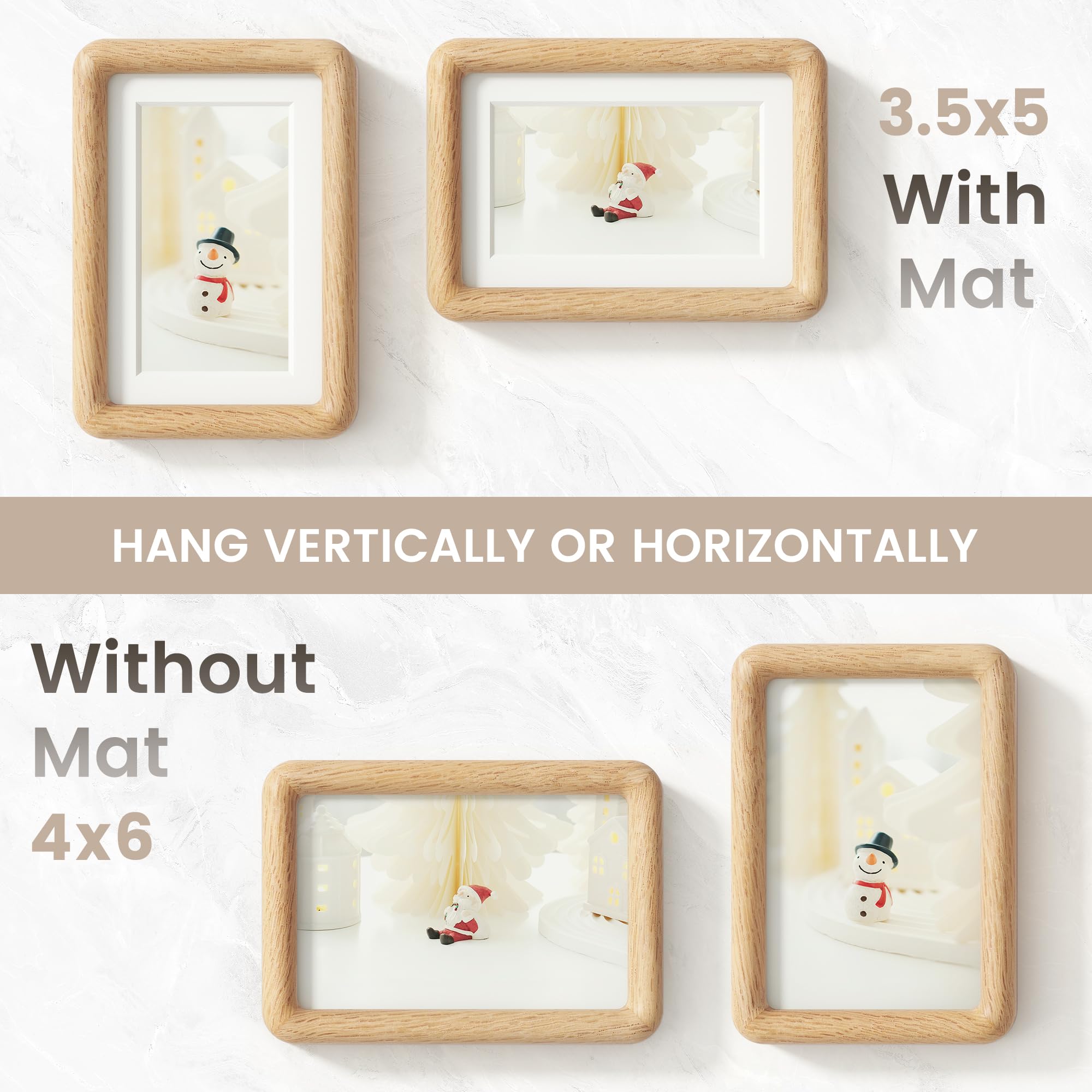 Amazon.com - FLYJOE 4x6 Picture Frame, Natural Solid OAK Wood