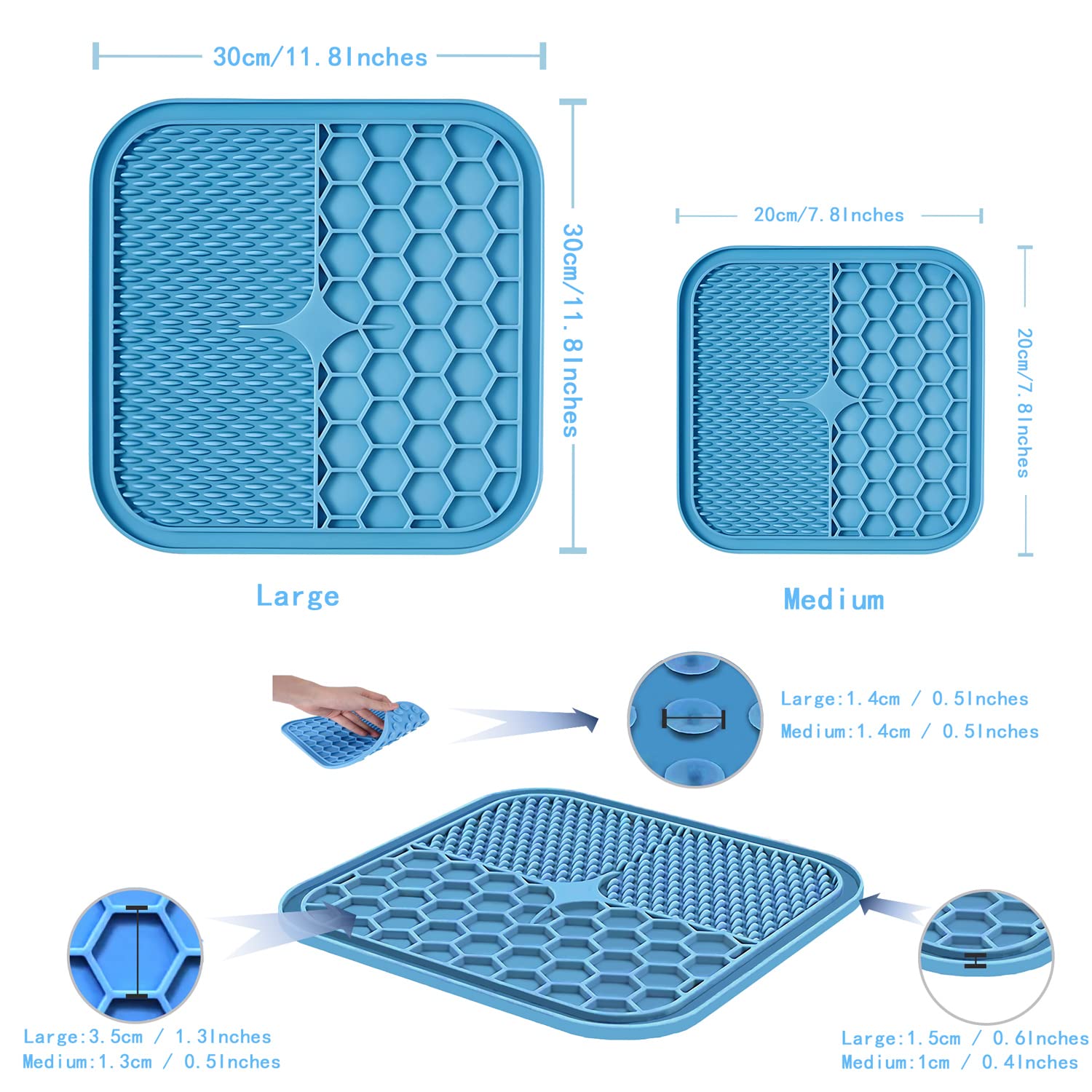 Kabetig Silicone X Large Dog Lick Mat for Dogs with Suction Cups - Dog Licking Mat/Pad for Anxiety and Boredom Relief - Alternative to Slow Feeder Dog Bowl - Use for Food/Treats/Yogurt/Peanut Butter 1