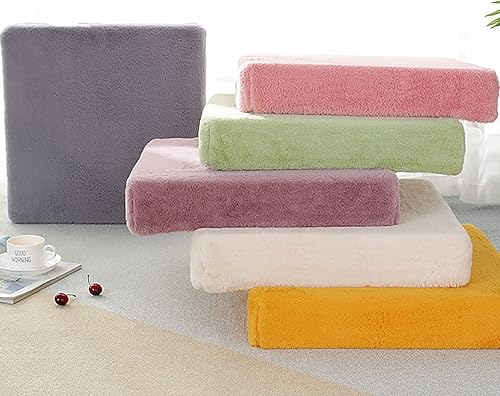 Miniatura 6 de ZZenSmot Cojín de asiento moderno, cojín cuadrado de felpa antideslizante para silla, cómodo y suave, funda lavable, de espuma viscoelástica de