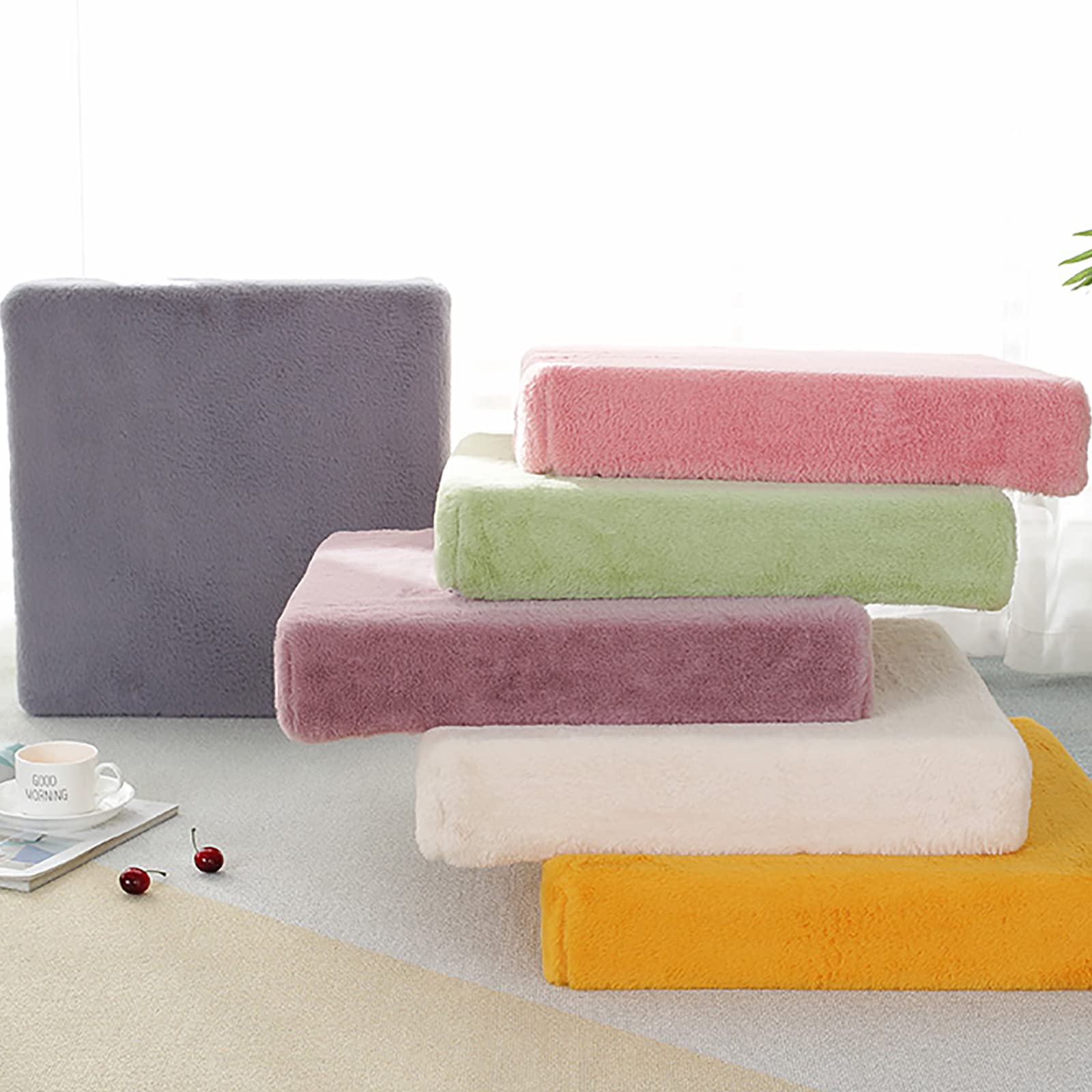 Moderno Cuscino per Seduta,Peluche Quadrato Antiscivolo Cuscino per Sedia Comfort Morbido Cuscino per Sedile Fodera Lavabile, Tinta Unita Memory Foam Cuscino per Sedia per Cucina Sala da Pra