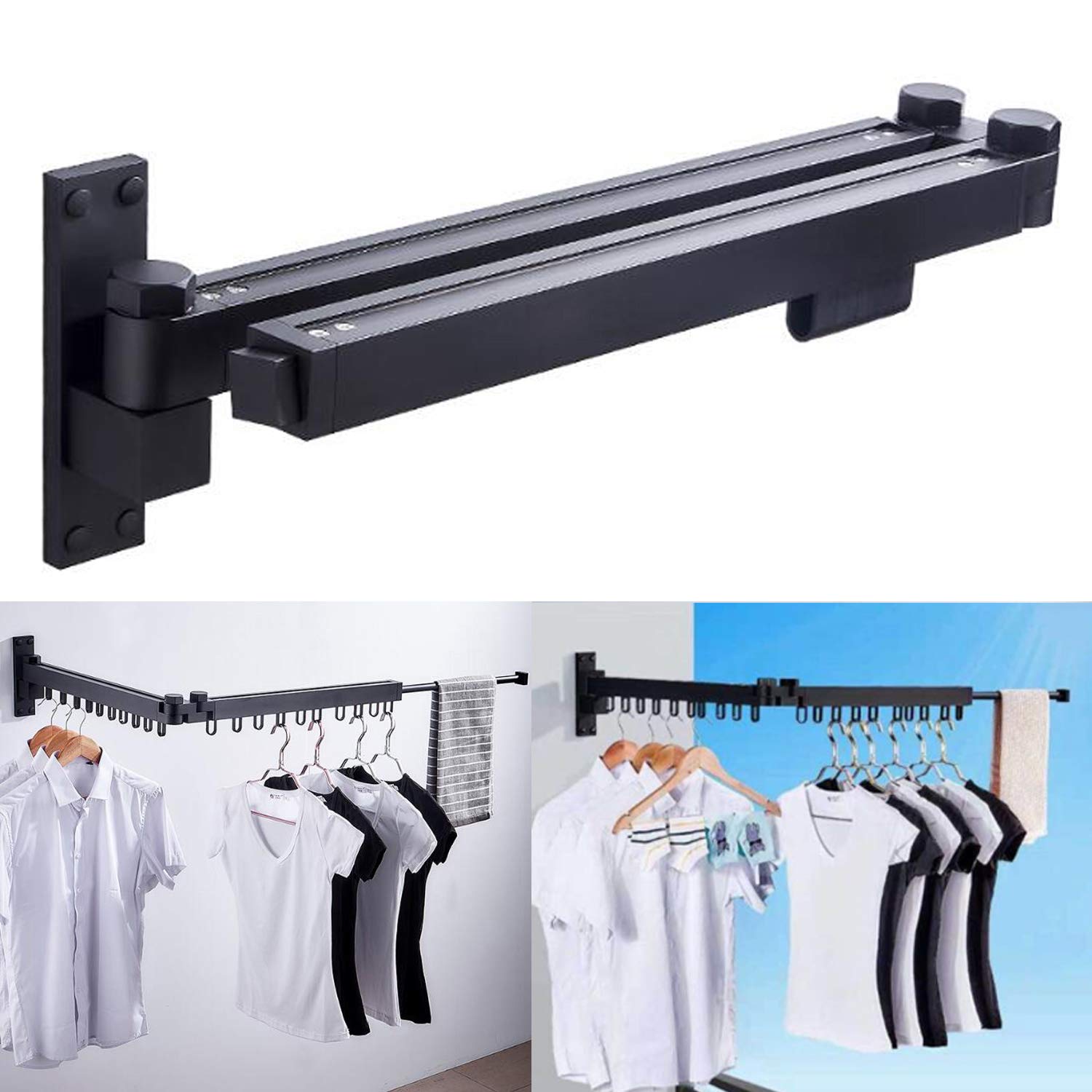 Buy lehom Wall Mounted Folding Clothes Hanger SpaceSaver, Indoor