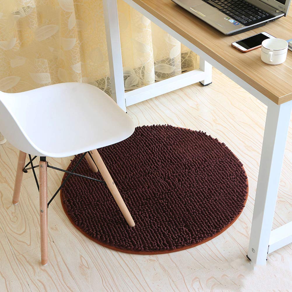 Tapis de salle de bain antidérapant rond en microfibre ultra absorbante