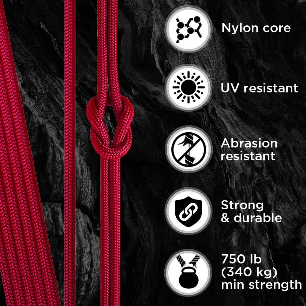 TECEUM Paracord 750 Giallo Da 30 Metri (100ft): Corda In Nylon Per Campeggio, Outdoor E Artigianato Fai Da Te
