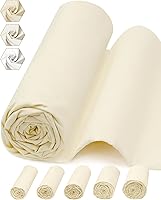 Vista 17 de FIVEIZERO The Yard - Tela de muselina 100 % algodón, 63 pulgadas x 1 yarda, tela calicó beige de peso medio para costura, acolchado, bordado