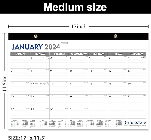 Miniatura 3 de Calendario de escritorio 2024-2025  Calendario mensual de escritorio de 18 pulgadas x 11.5 pulgadas, desde enero de 2024 a junio de 2025 con fechas