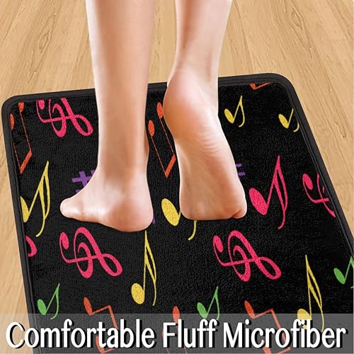 Miniatura 5 de Tapete de cocina con patrones de notas coloridas de dibujos animados 2 piezas tapetes acolchados antifatiga para suelo de cocina de 47 x 17