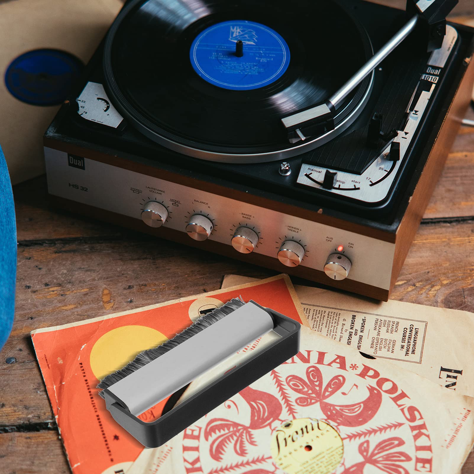 jojofuny 4pièces Brosse De Nettoyage Antistatique Manche pour Disques Vinyles Et CD Élimine La Poussière Et Prolonge La Durée De Vie De Votre Collection Musicale