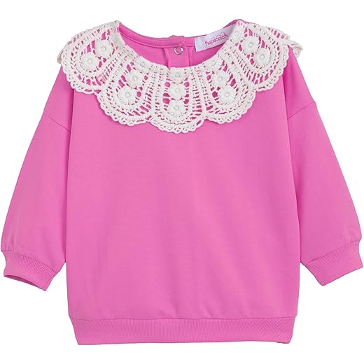 Embellished Print Full Sleeves Pink Sweatshirt