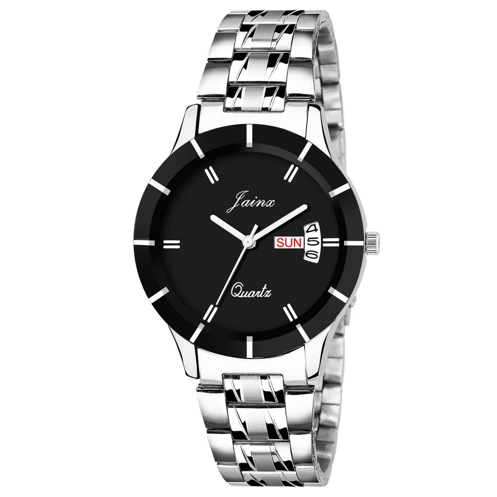 jainx Black Day and Date Steel Chain Analog Watch for Women - JW615 (B07MQ89TYN) Amazon Price History, Amazon Price Tracker