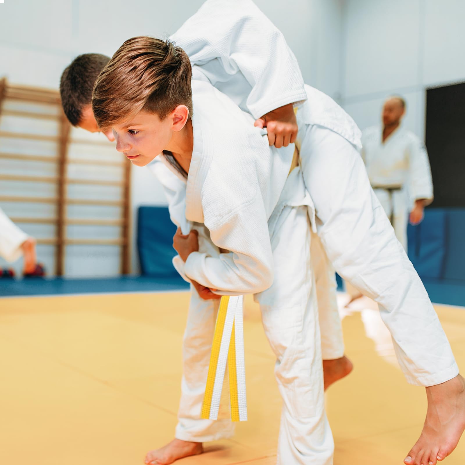 Cinturón de Judo Blanco Amarillo, Cinturón de Karate 260 cm, Cinturón de Taekwondo, Adecuado para Principiantes o Atletas Profesionales en Judo, Taekwondo, Karate, Aikido, Wushu
