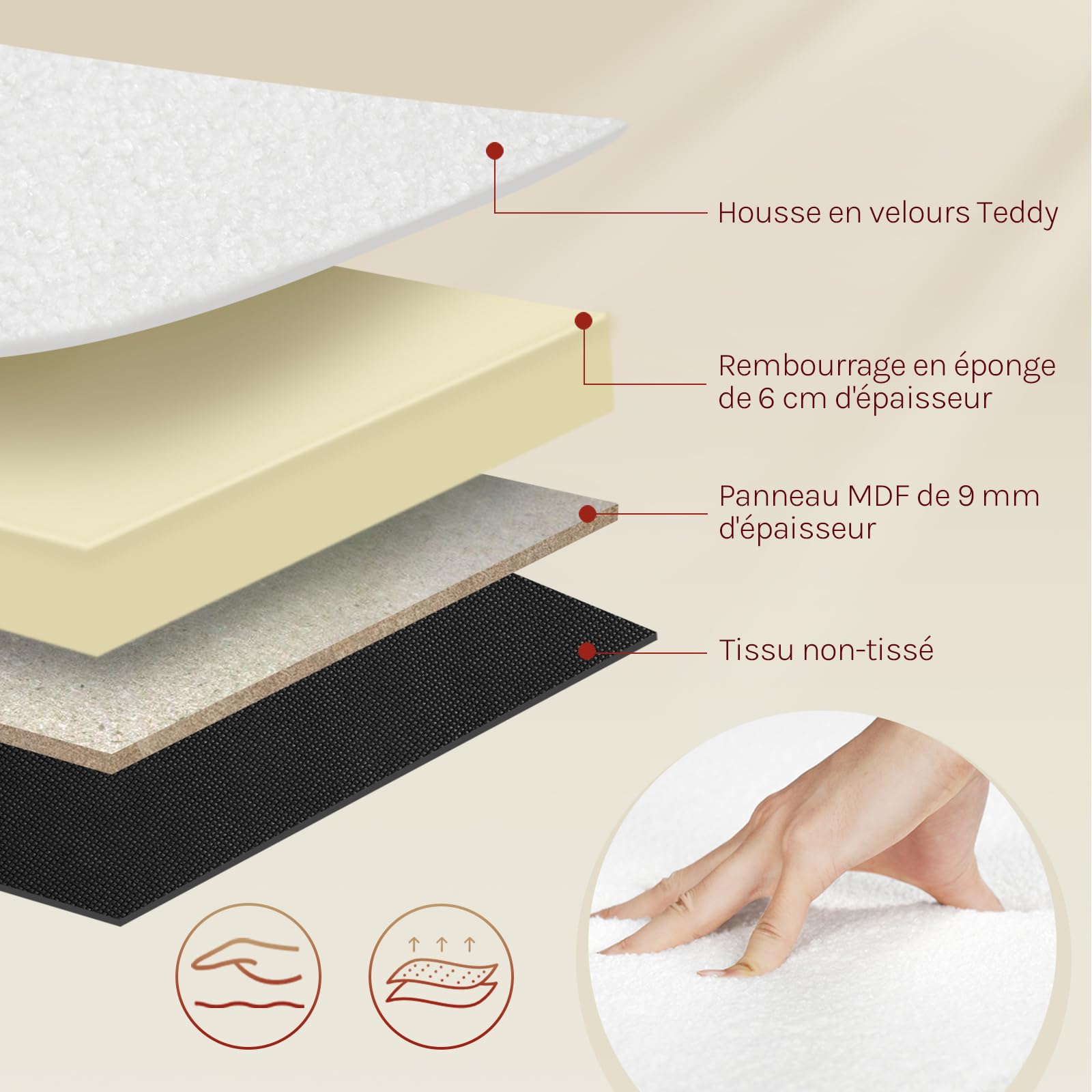 WOLTU Banc de Rangement Rembourré en Tissu Polaire Teddy, 114x47x53 cm, Banquette Lit pour Chambre Salon Couloir Entrée, Charge Maxi. 250 kg, Moderne, Blanc
