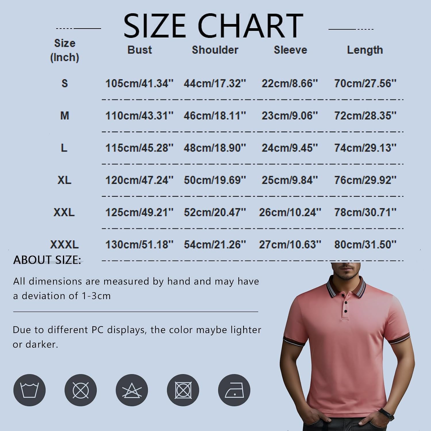 Ymosrh Men's Casual Polo Shirts Short Sleeve Fashion Business Casual Summer Work Golf Shirt, S-3XL