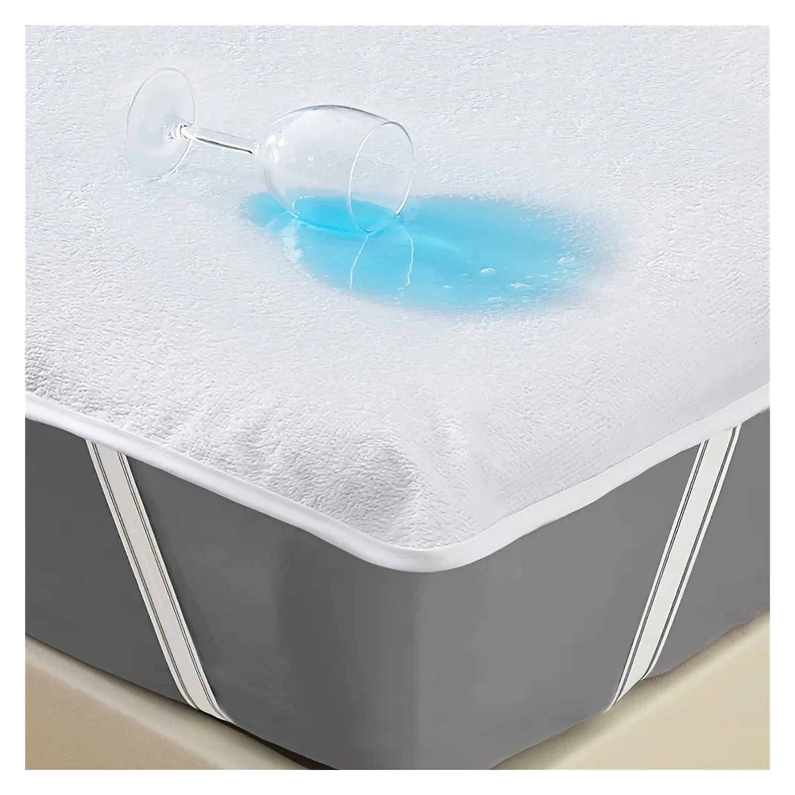 Impermeable Protector Colchon 1 Protector de colchón Impermeable, Funda de colchón de Tela de Rizo de Punto, sin Funda de Almohada, Protector de colchón Suave y Transpirable.(Queen-60x80in)