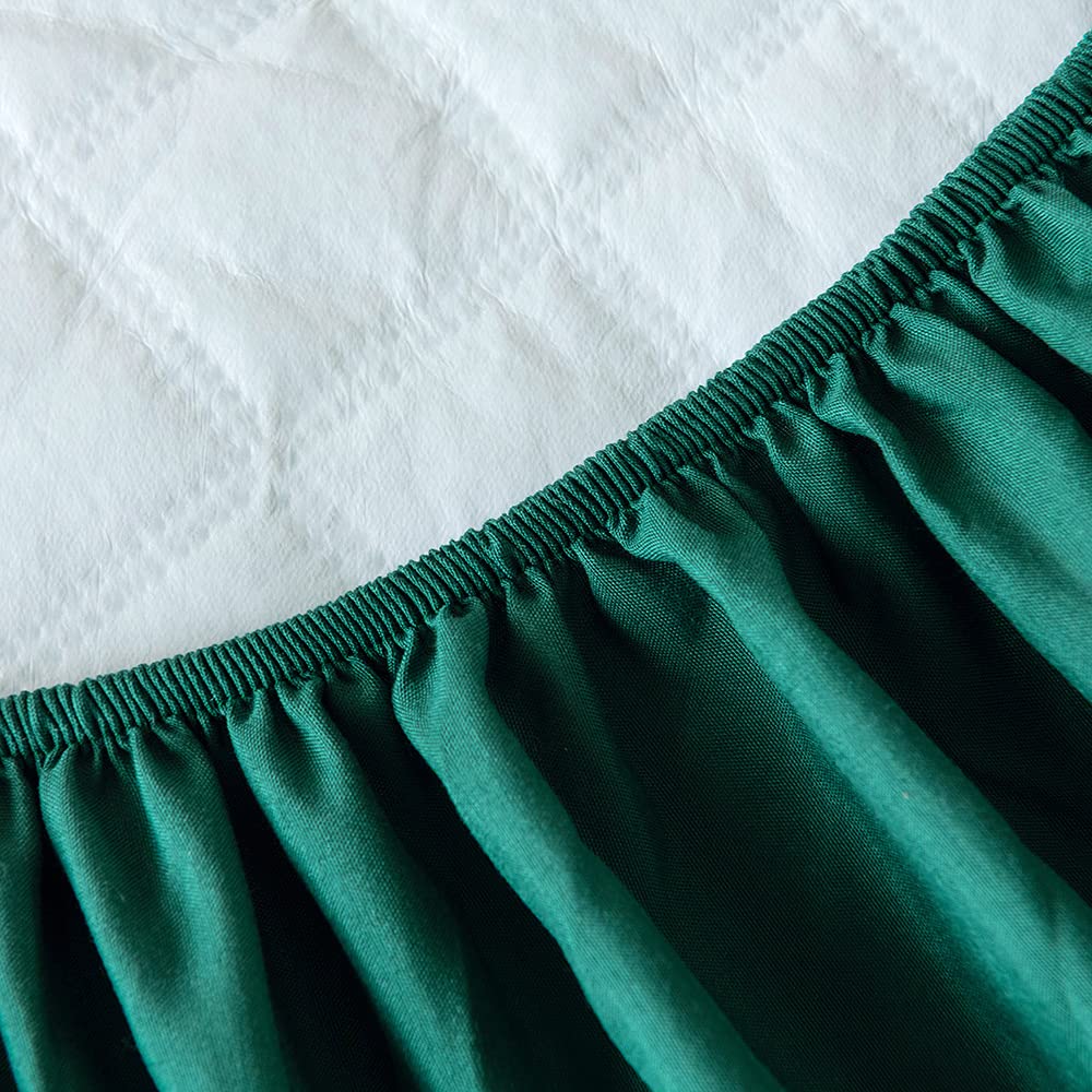 Coprimaterasso Impermeabile TPU 150x200 Cm - NTBED - Tasca Profonda 35 Cm, Verde Scuro - Morbido E Silenzioso