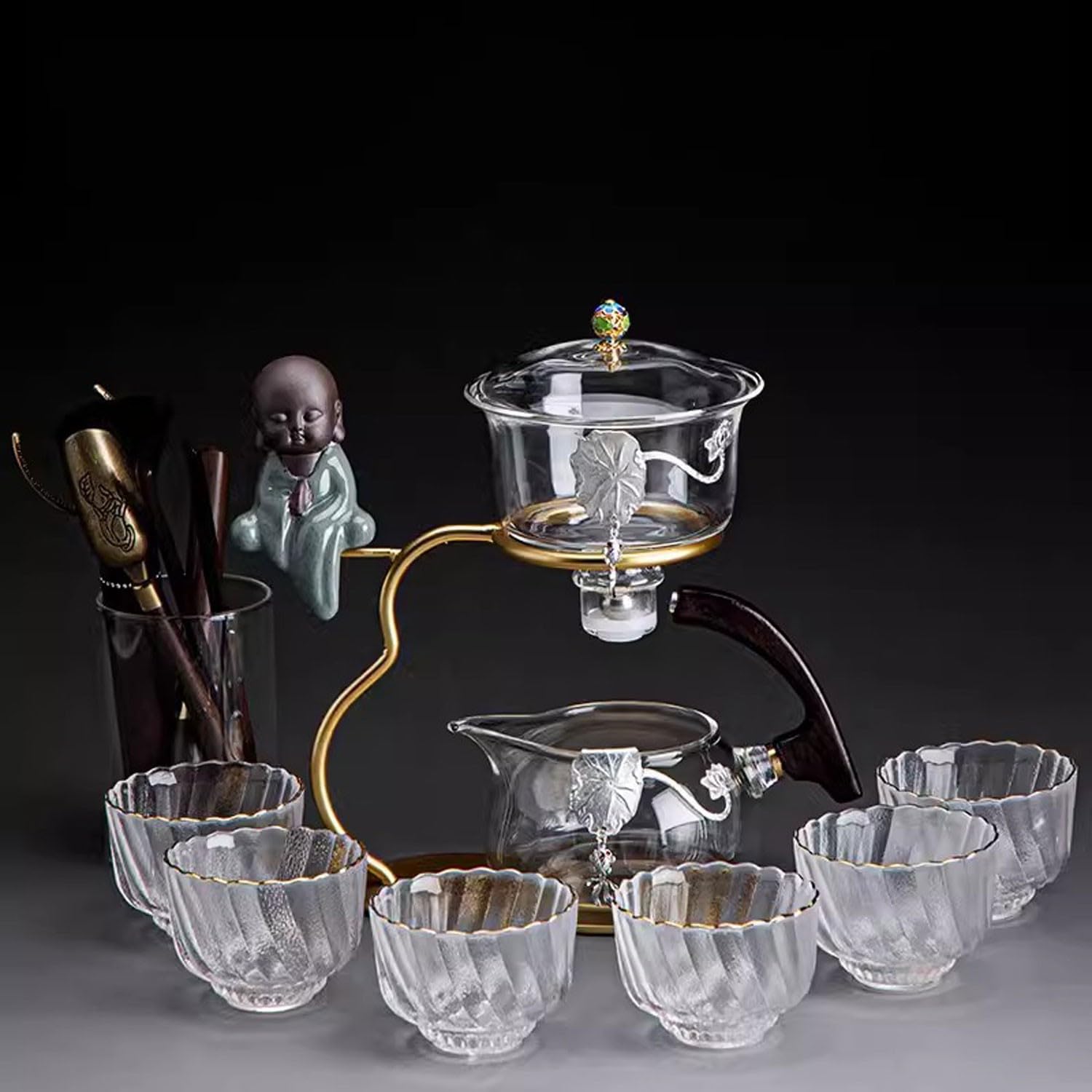 teekanne mit stövchen Matcha Tee Set Kungfu-Teeset, automatisches Teezubereitungsartefakt für den Haushalt(Color:11,Size:)