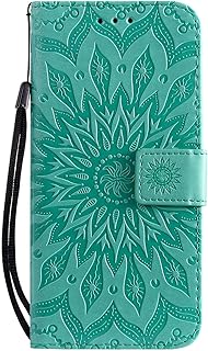 Reevermap iPhone SE 2022 Case iPhone SE 2020 Case iPhone 8/iPhone 7 Case PU Leather Cover for iPhone SE 3rd Gen/SE 2020/8/7, Protective Wallet Flip Magnetic Mandala Bumper with Kickstand, Green