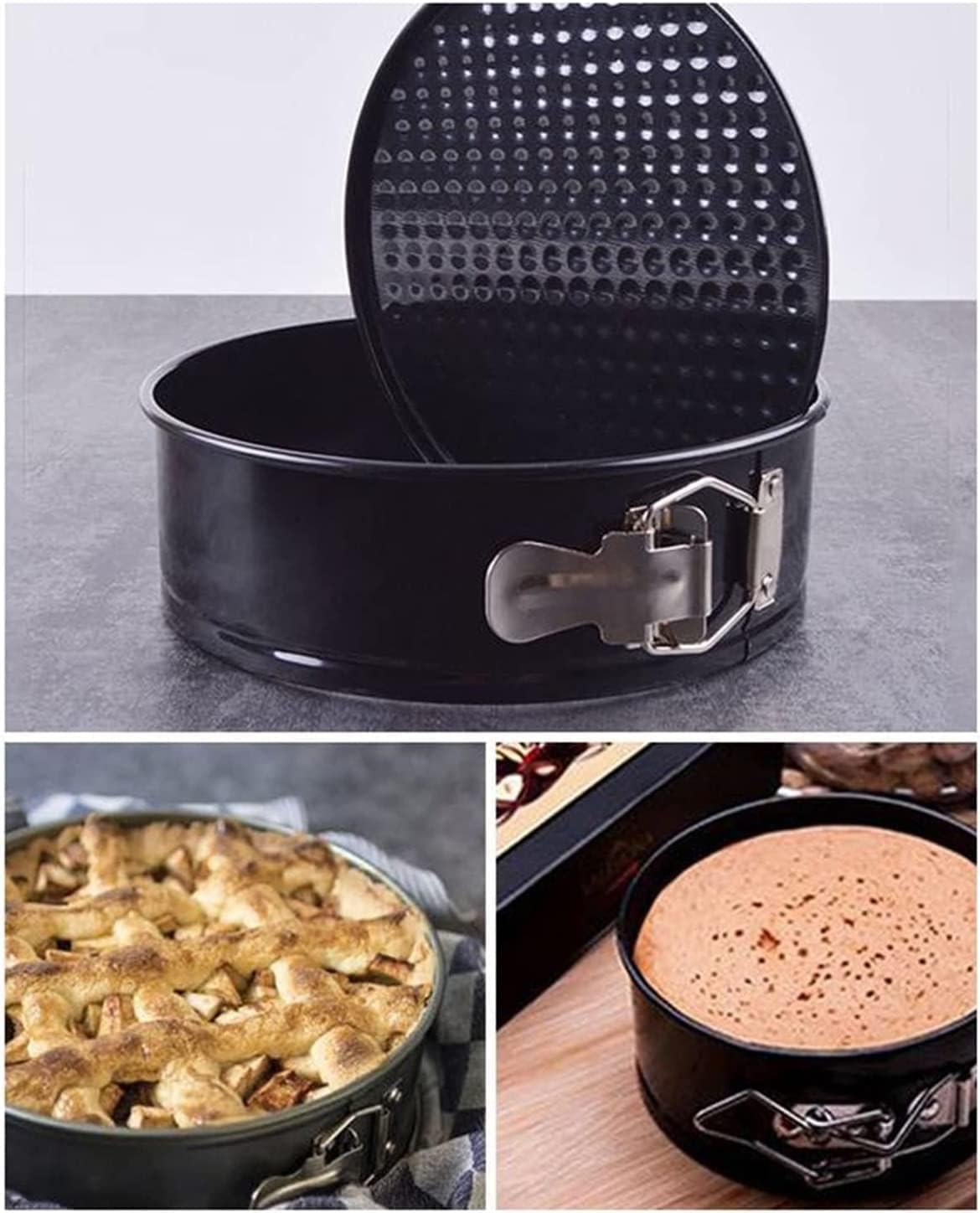 Removable Bottom Non-Stick Metal Baking Round Square Cake Pan Baking Pan Carbon Steel Cake Cake Baking Pan Baking Pan(Color:B;Size:S Code)