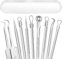 Aosnare 5PCS Blackhead Remover Tool Kit - Professional Stainless Steel Pimple Popper & Acne Extractor for Face