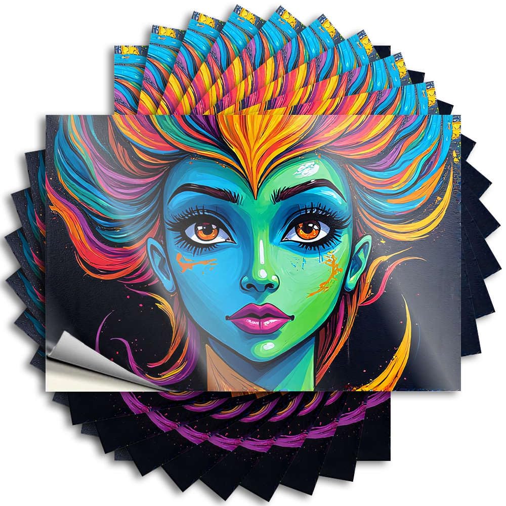 Colorful Abstract Portrait with Vibrant Hair Necessities Western - Bumper Laptop Waterproof Decal(12X18CM)