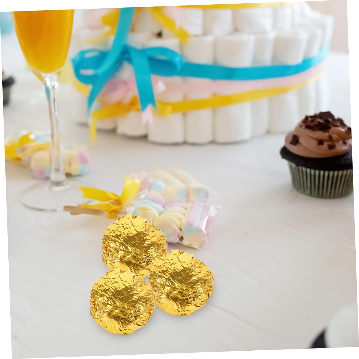 600pcs Gold Foil Aluminum Candy Wrappers for Chocolate Packaging for Parties Festivals and Handmade Treats Easy to Use Food-safe Material