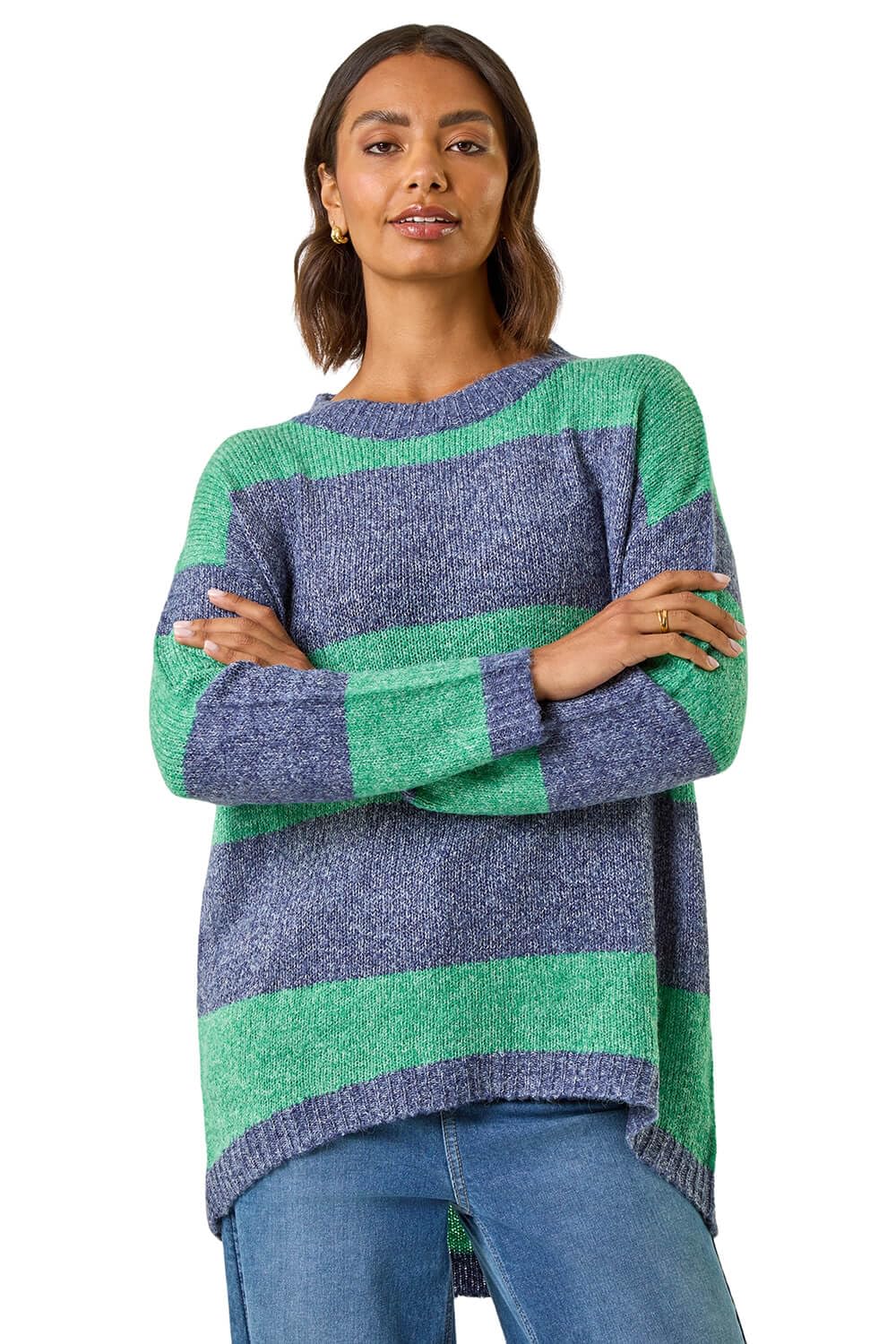 Roman Women's Stripe Soft Knit Jumper | Size: 16