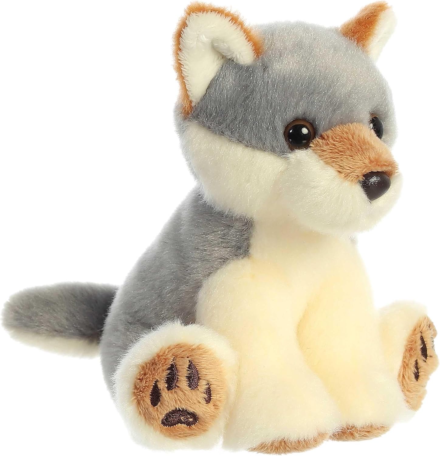 Aurora® Snuggly Lil Wiley™ Wolf Stuffed Animal - Comforting Companion - Imaginative Play - Gray 5.5 Inches
