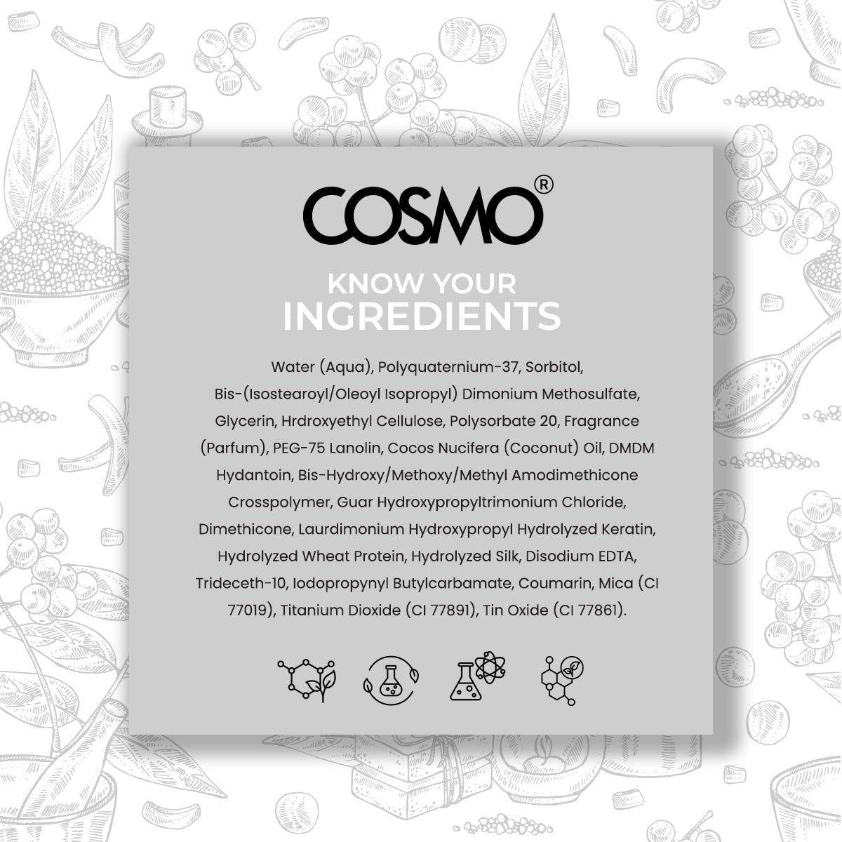 Cosmo Hair Care Black Protein + Coconut Hair Mask 1000ml - 33.8 fl.oz, Fortifying, Intense Moisturizing, 3 in 1 Repair, For Damage, Fragile Hairs, Paraben Free, All Hair Types, Treatment - Image 4