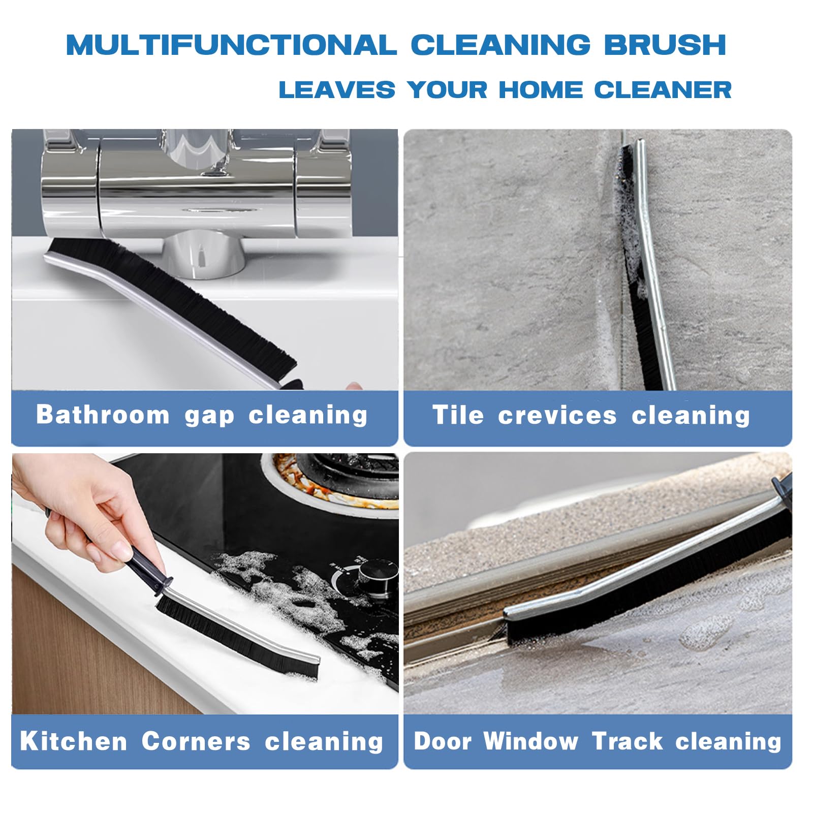 NESTLY 12-Piece Crevice Cleaning Brush Set - Hard Bristle Gap Brushes For Tiles, Window Tracks & Tight Spaces - View #13