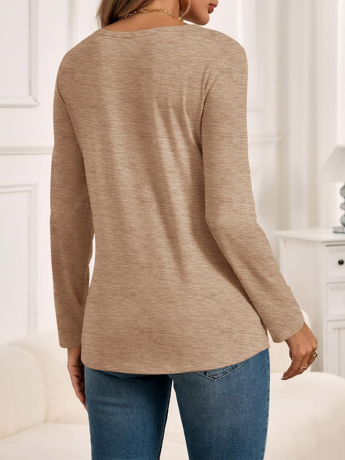 Yousify Womens Long Sleeve Nursing Shirts Zipper Maternity Breastfeeding Tunic Tops Seam Pregnancy Clothes - Image 4