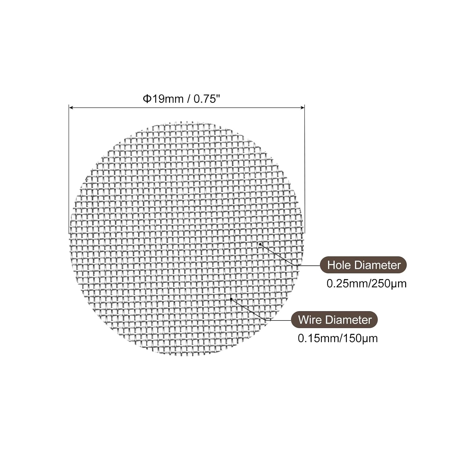MECCANIXITY Pipe Screen Stainless Steel Screens, 3/4 Inch (19mm) Diameter for Pipe Filter, Pack of 100