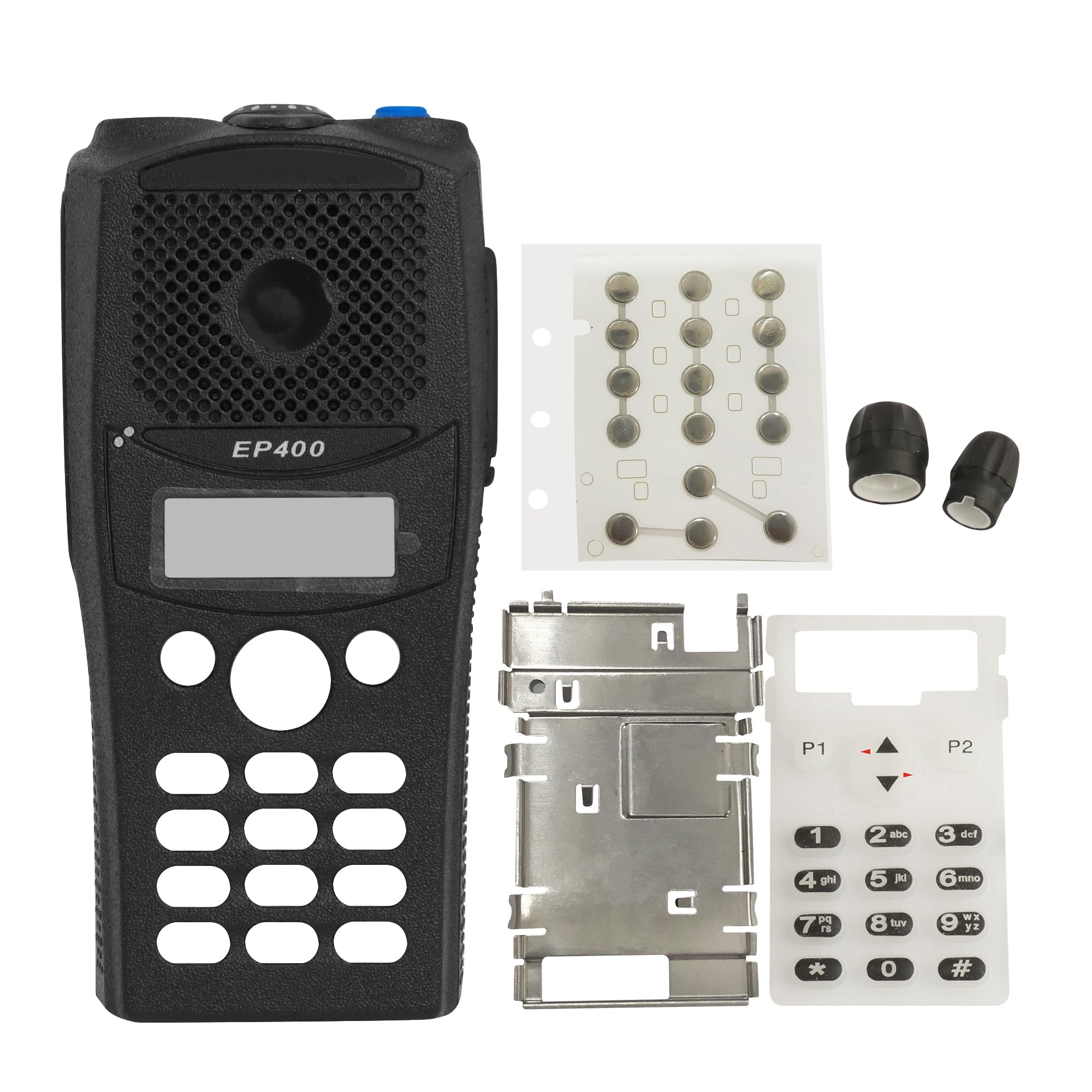 biemotwoway Replacement Full-Keypad Housing Kit for EP450 Radio - Black Front & Back Case Cover (NOT for PR400)