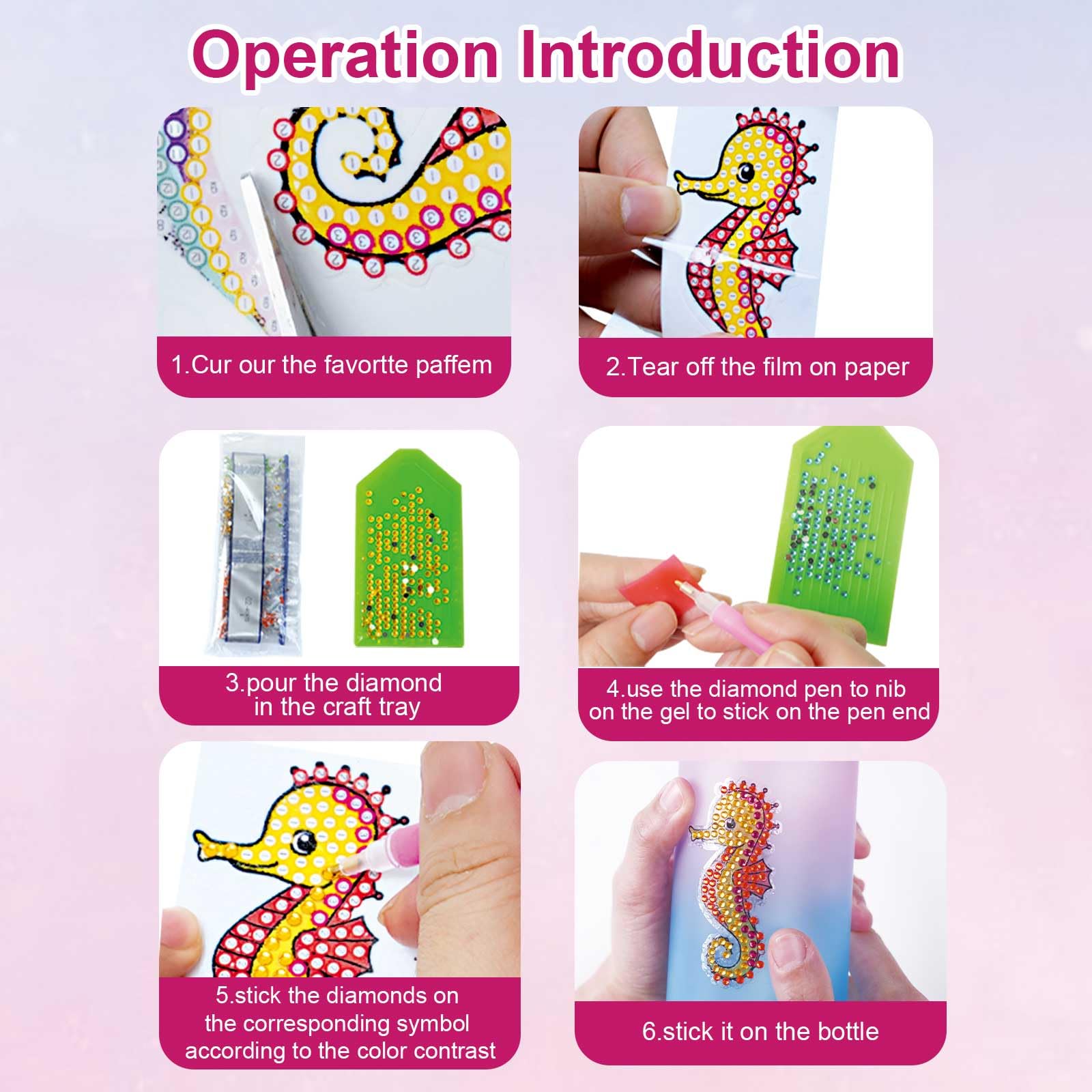 Kit Bouteille D'eau à Décorer – Diamant Papillon – 600 Ml – Pour Filles De 4 à 12 Ans