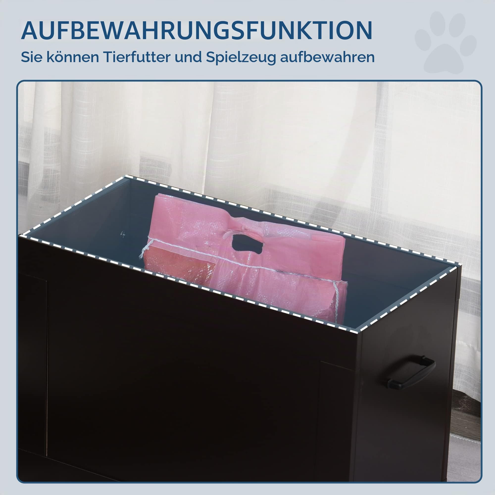 PawHut Erhöhter Hundenapf Futterstation Hunde Katzen 2 x 2000ml Espresso | Staumraum, Futternapf, Wassernapf, Edelstahlnäpfen, Hundenäpfe, Fressnapf