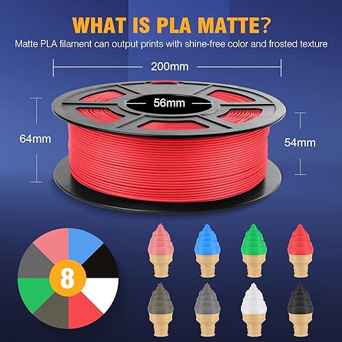 Miniatura 3 de SUNLU Filamento para impresora 3D de ácido poliláctico (PLA) mate de 0.079 pulgadas, negro y caja secadora de filamento SUNLU, S2 para filamento de