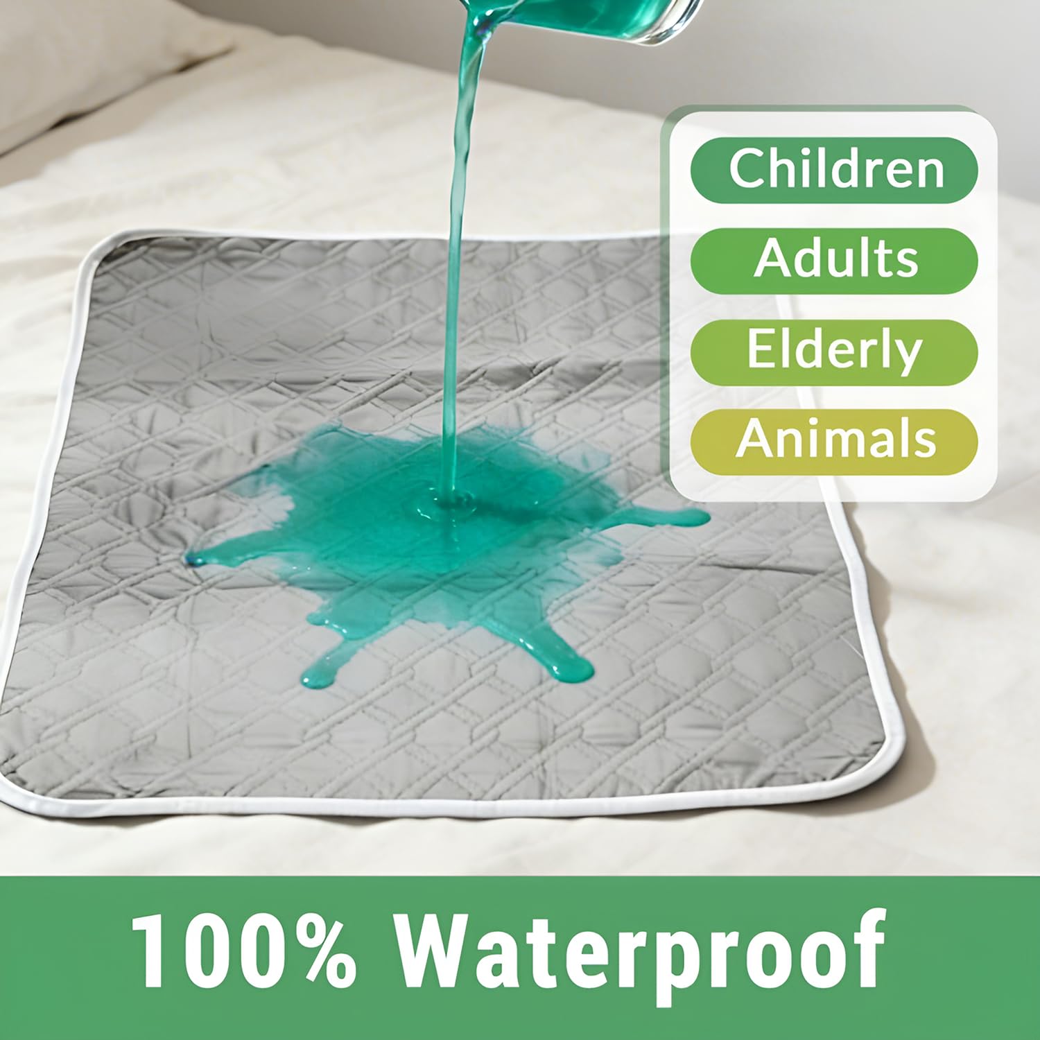 alèse imperméable 2 Pièce, Lavable Alèses Réutilisable pour Incontinenc, Protection lit Incontinence 100X150CM, 4 Couches de Protection, Convient aux Bébé, Enfant, Adulte,Animaux