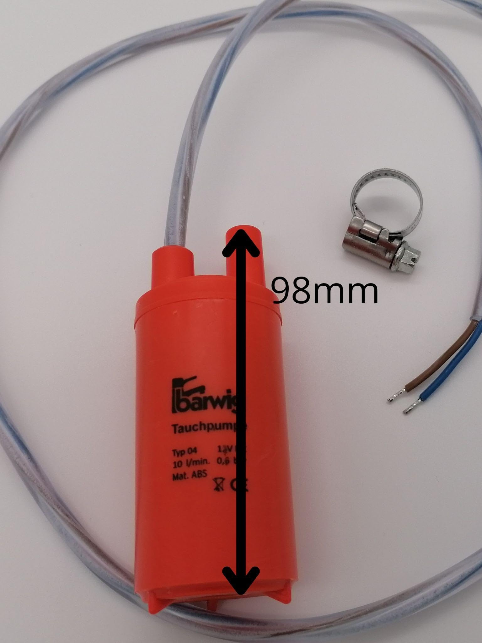 CR-MOESANCO® BARWING Kit Rubinetto Bianco Termoplastico con Pompa 12V e 2 Morsetti Inox per Roulotte Camper Lavandino