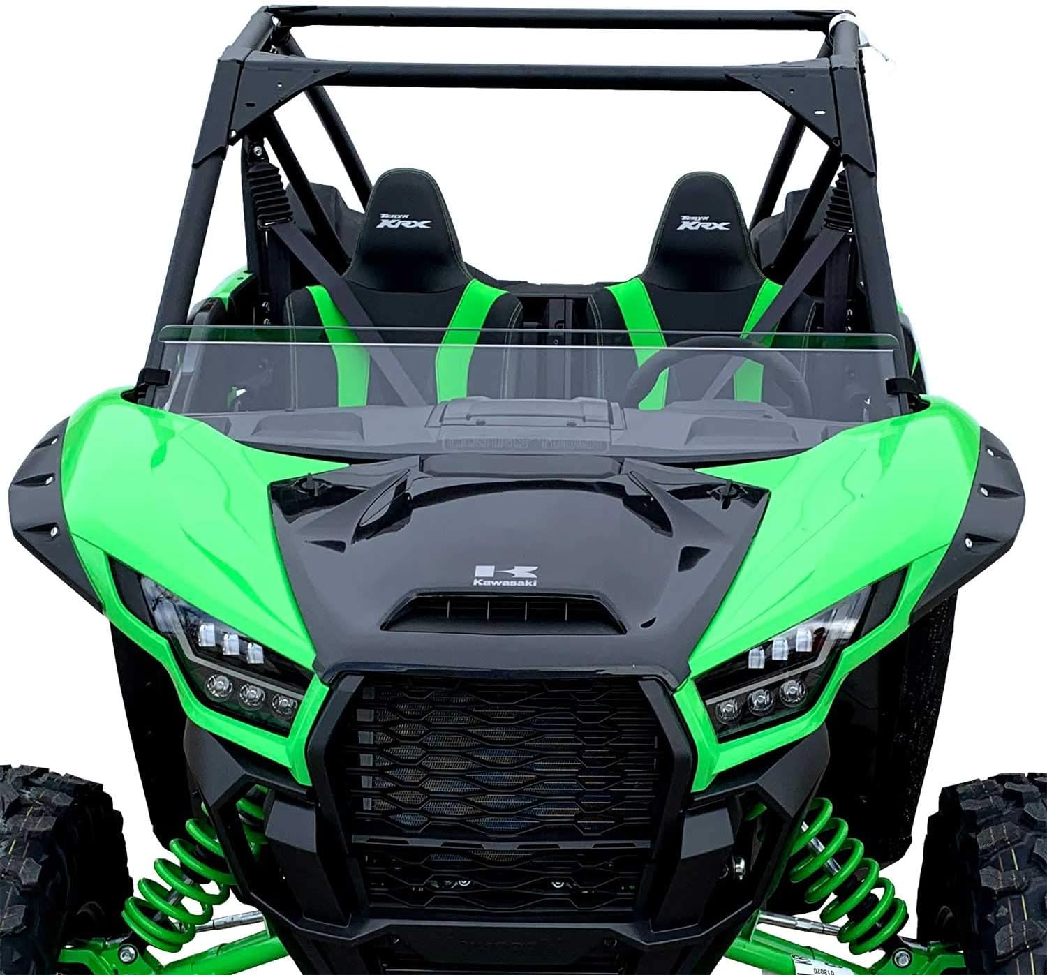 Kawasaki Teryx KRX Half Windshield | SCRATCH RESISTANT | Shorter Height - 9 1/2" Tall | On or off in seconds | Premium Lexan MR10 Polycarbonate w/ Hard Coat | Proudly Made in America!