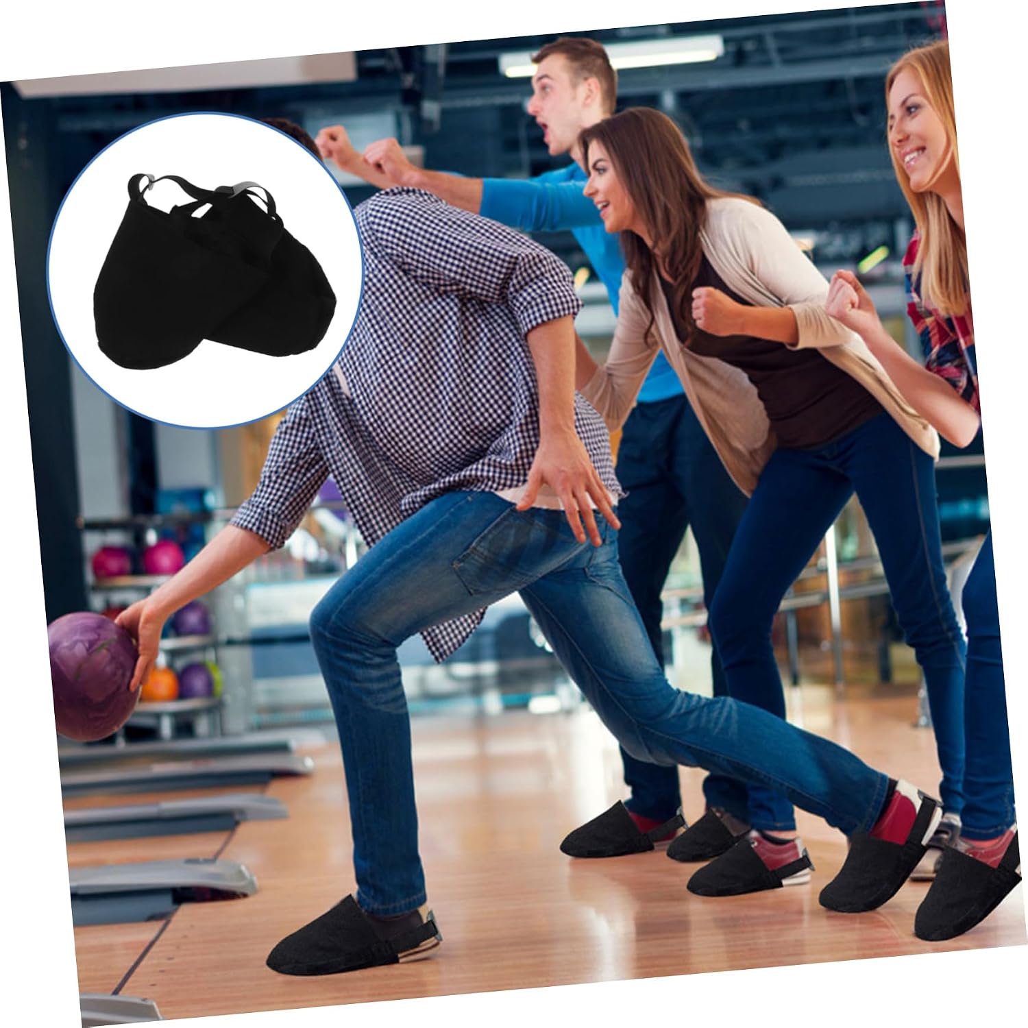 Bowling Shoe Covers with Slide Function for Men and Women Durable Protective Covers for Bowling Shoes Black Enhance Agility and Performance