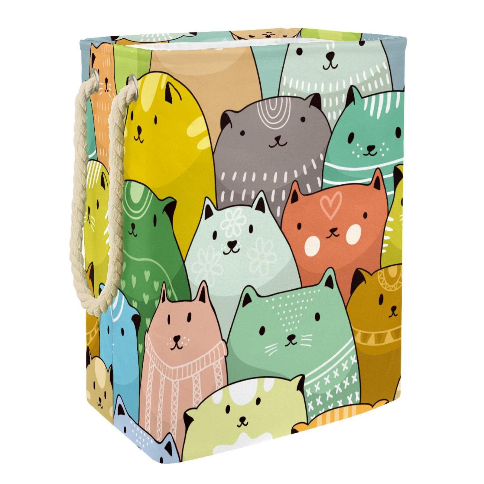 Panier de rangement pour vêtements sales avec poignée durable en tissu