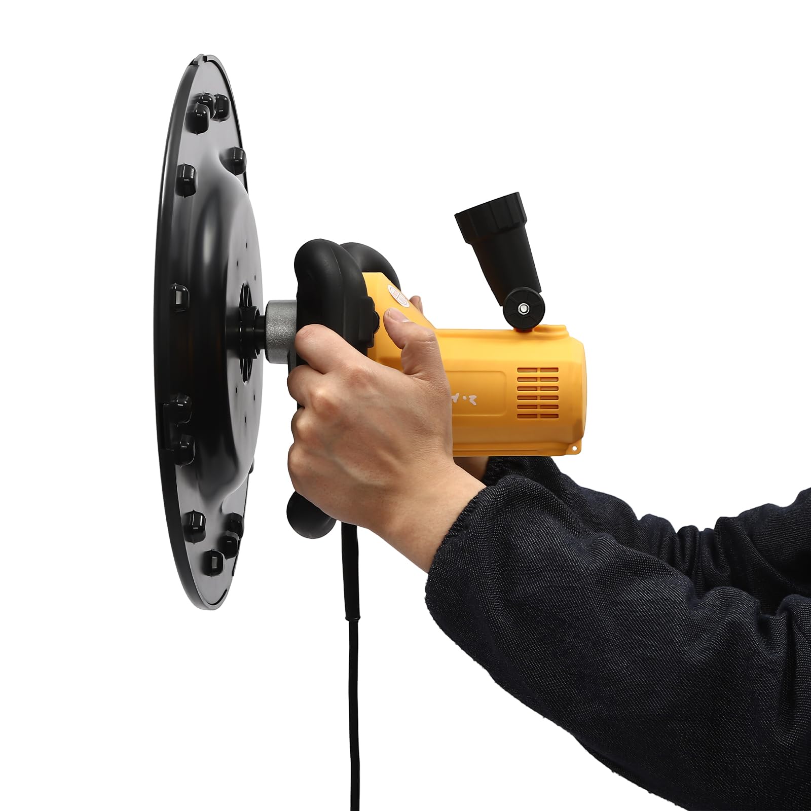 1680W Electric Concrete Trowel with Extension Rod, Wall Smoothing Polishing Machine, 6 Variable Speed Polishing Machine