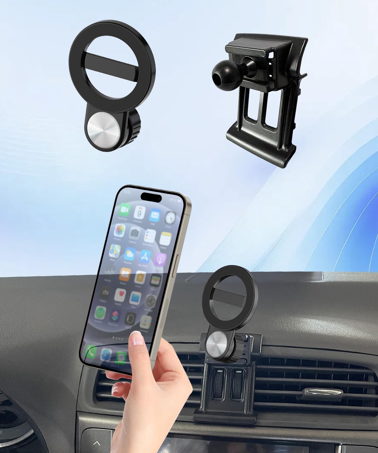 Car Phone Holder for 2009-2013 Lexus is350 / is250 & 2010-2015 is250C / is350C Auto Accessories, Cell Phone Mount Compatible with MagSafe, 360° Rotation, Hands Free Not Affect Air Vent